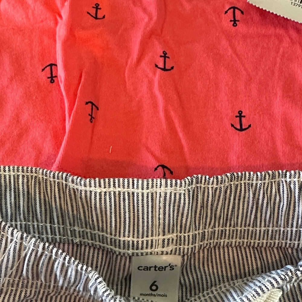 Carter's Red Anchor Polo and Striped Shorts Set - Picture 3 of 3